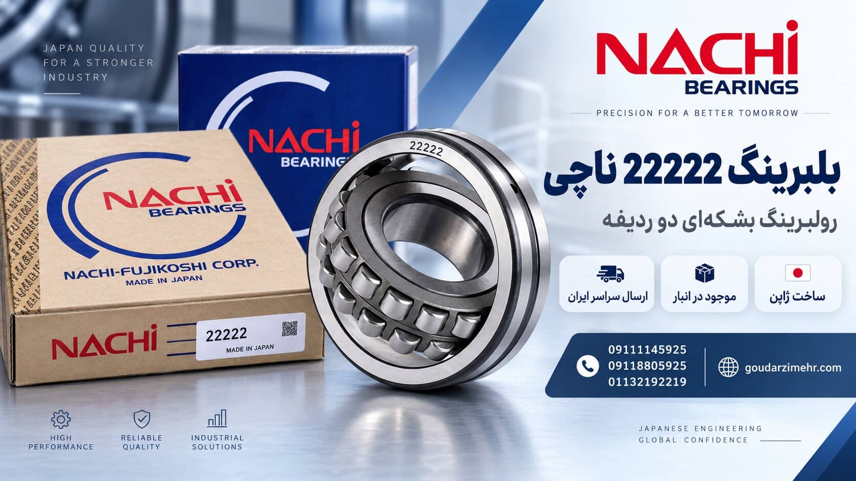 بلبرینگ 22222 ناچی NACHI رولبرینگ بشکهای